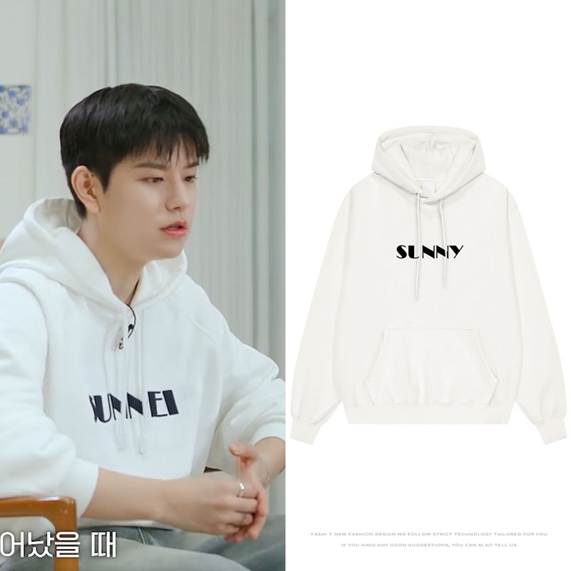 straykids金昇玟同款卫衣服宽松印花薄款加绒套头连帽衫秋冬上衣