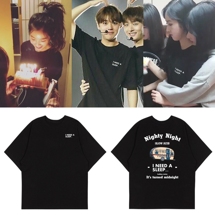 redvelvet裴珠泫irene朴志训黄恩妃同款短袖恤印花男女打歌服