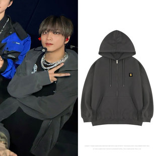 NCT127DREAM李东赫楷灿舞台同款卫衣服拉链印花连帽开衫外套秋冬