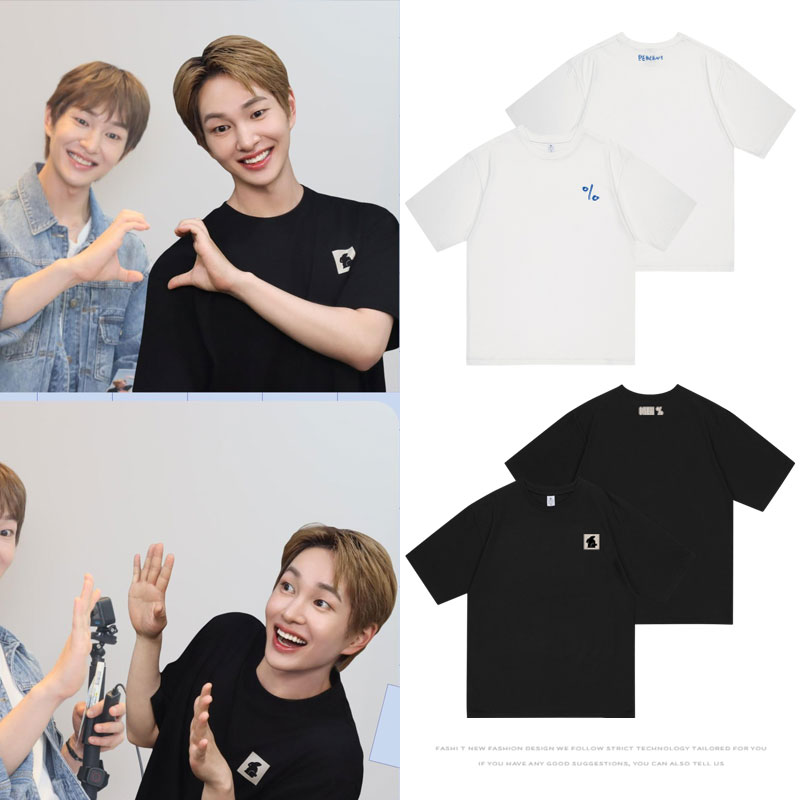 SHINee温流ONEW快闪周边应援同款短袖T体恤纯棉字母印花夏上衣服