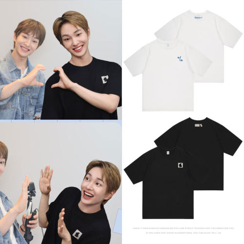 SHINee温流ONEW快闪周边应援同款短袖T体恤纯棉字母印花夏上衣服