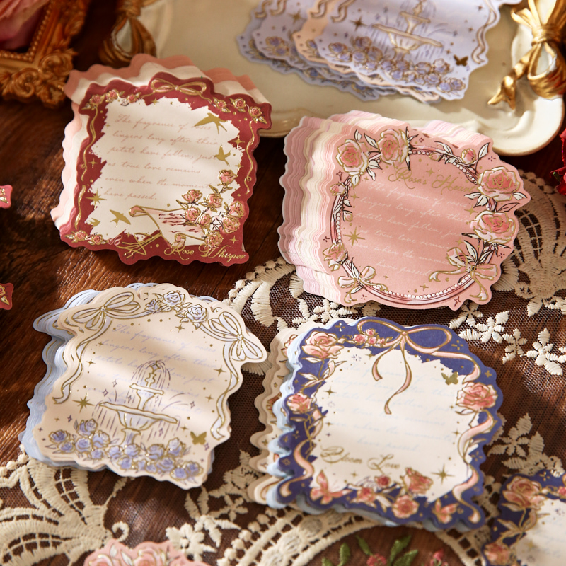 许愿玫瑰立体浮雕全烫金便签本