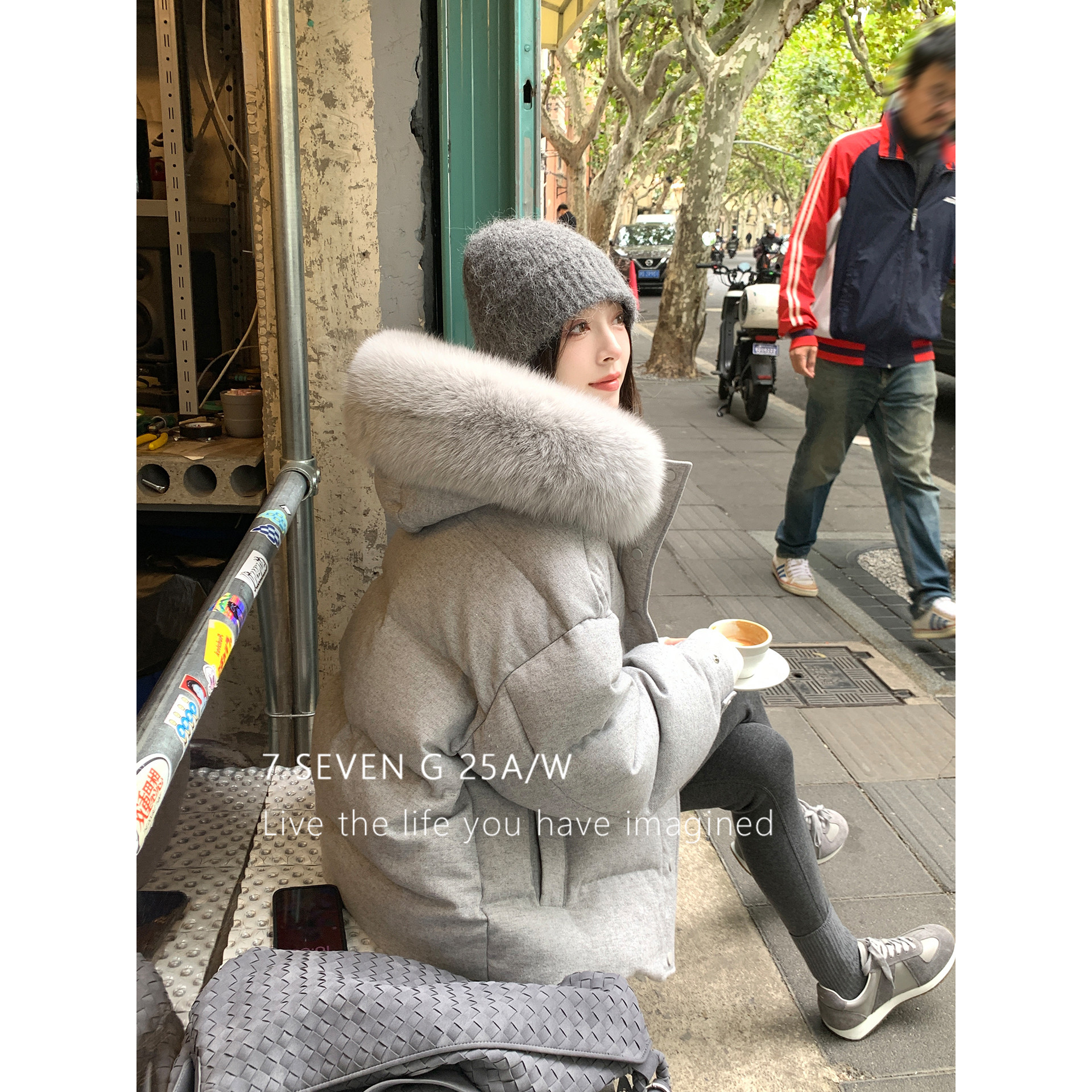 行走的电热被子怒推云烟灰色韩系超保暖安心棉清洁斜纹混纺仿毛领