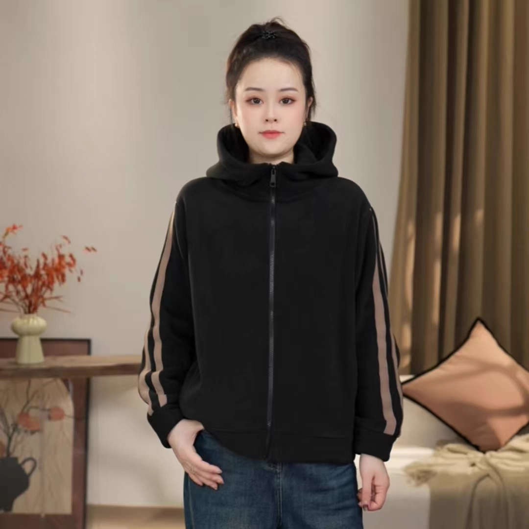 沐沐  秋冬保暖新款时尚休闲运动百搭加绒加厚立领澳粒绒开衫外套,女装/女士精品,短外套,淘宝优惠券,粉丝福利购,淘宝优惠卷