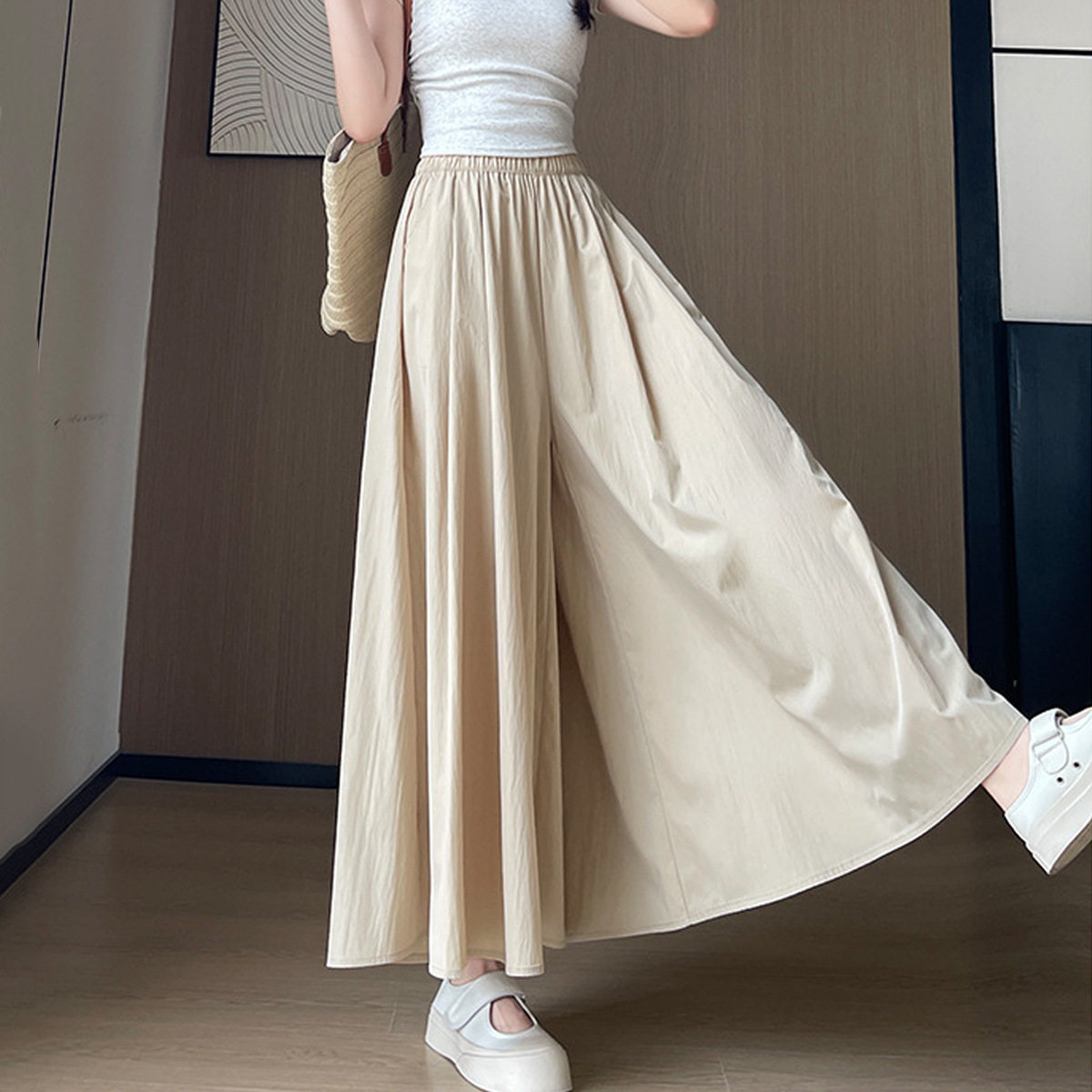 冰丝山本裙裤女2026新款夏季薄款垂坠感半身裙小个子宽松阔腿裤子