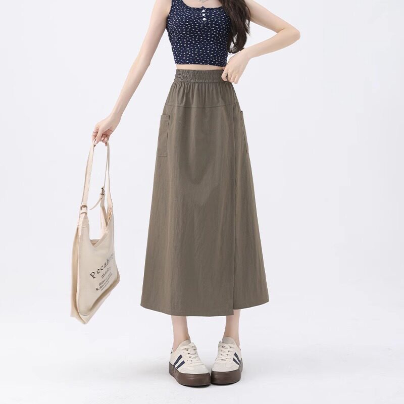 2026新款小个子日系设计感小众休闲阔腿裤冰丝工装裙裤女夏季薄款