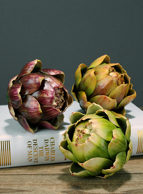 高档仿真绿色洋蓟植物朝鲜蓟假果实蔬菜装饰客厅花艺桌面家居摆放