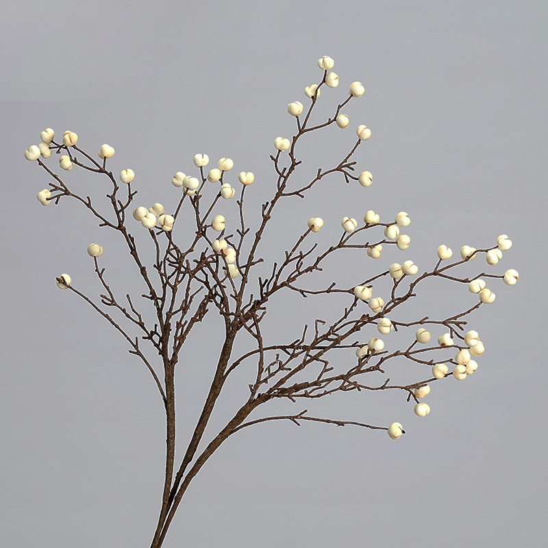 仿真白色乌桕果薏仁果干花假浆果乌鸦果圣诞花束家居装饰插花摆件