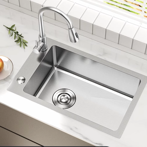 厨房侧装304不锈钢水槽单槽洗菜盆小尺寸洗碗槽横向窄长型大水池