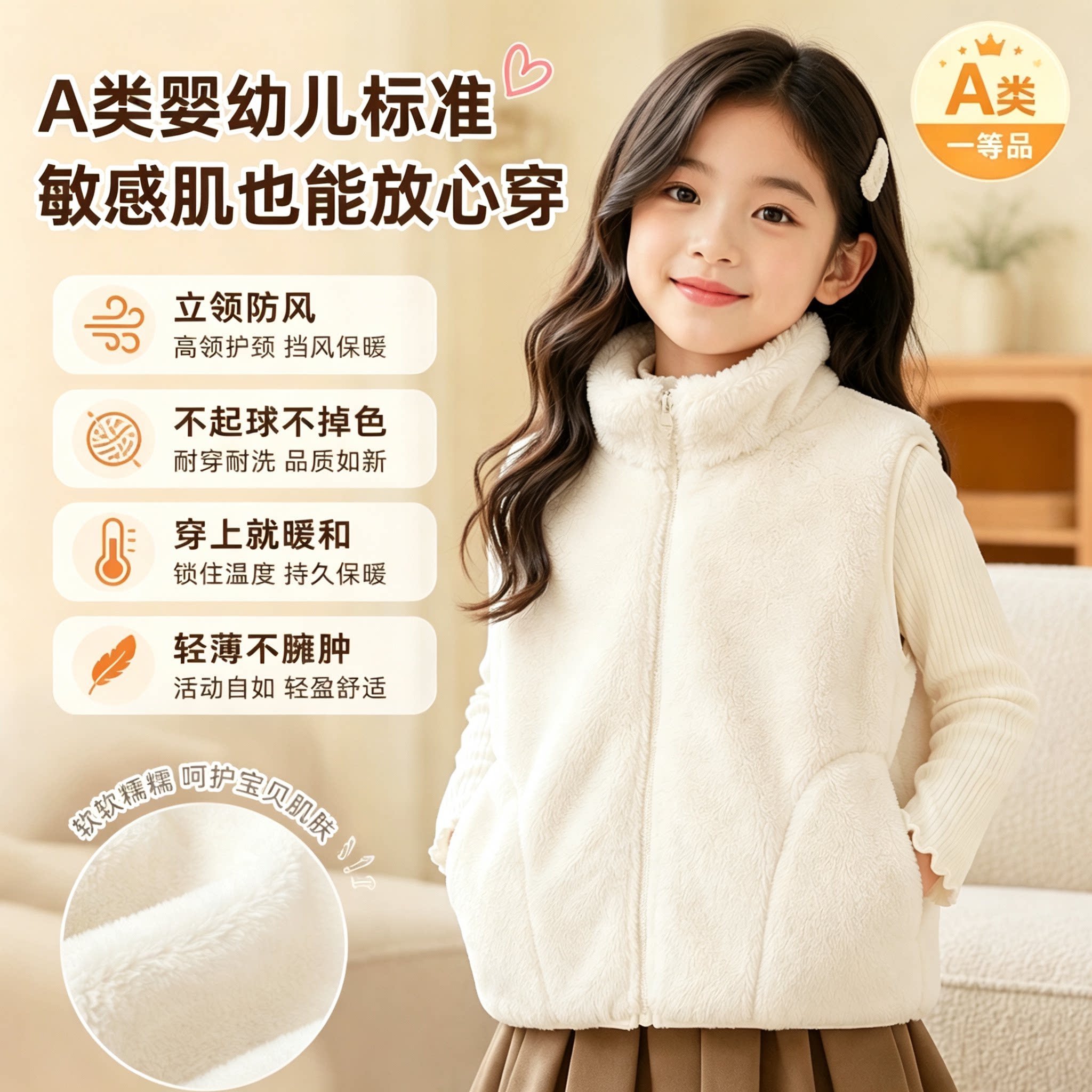 A类儿童马甲亲子装保暖坎肩