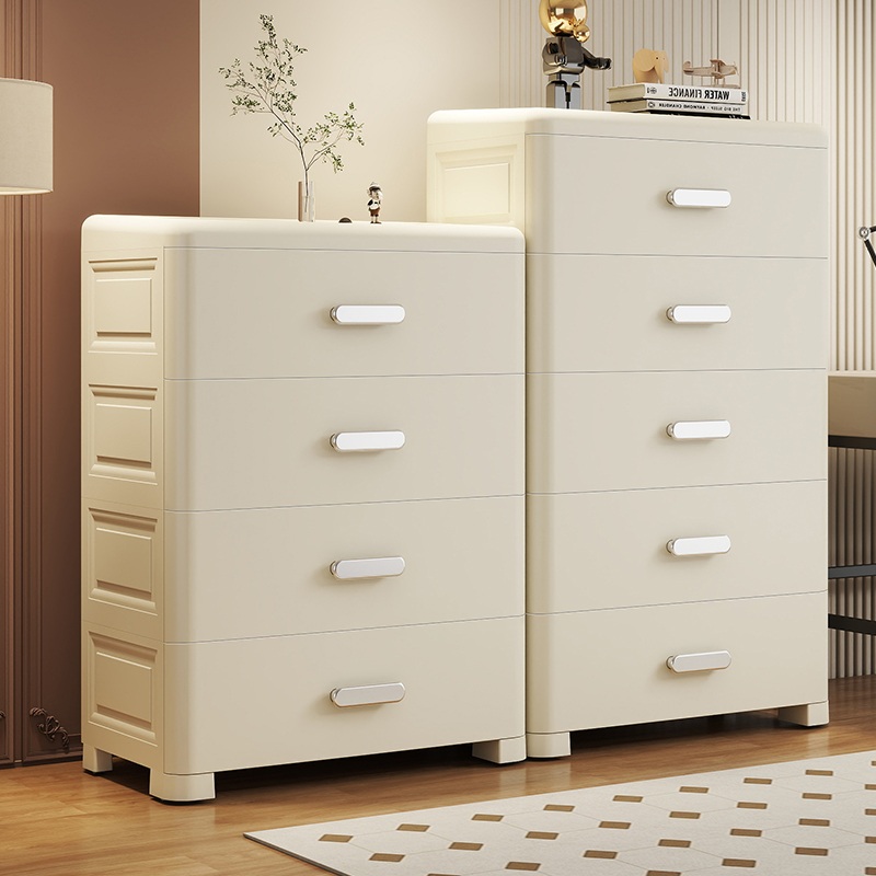 塑胶收纳柜抽屉式卧室床头柜婴儿童衣柜多层家用客厅收纳柜五斗柜