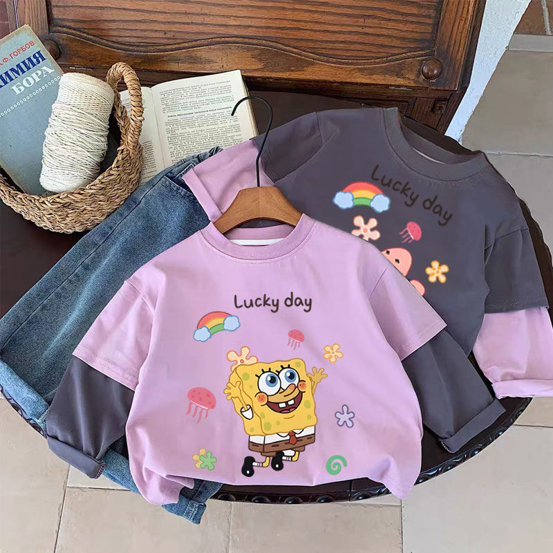 海绵宝宝纯棉衣服卡通童