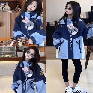 女童冲锋衣外套朱迪兔子警官2025新款儿童衣服秋冬装洋气时髦秋冬