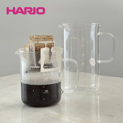 HARIO耐热玻璃烧杯家用手冲咖啡分享壶带刻度量杯咖啡壶牛奶杯BV
