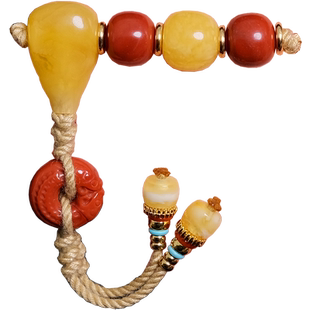 天然南红蜜蜡三通顶珠腰珠隔珠百香籽星月菩提文玩手串配饰全套装