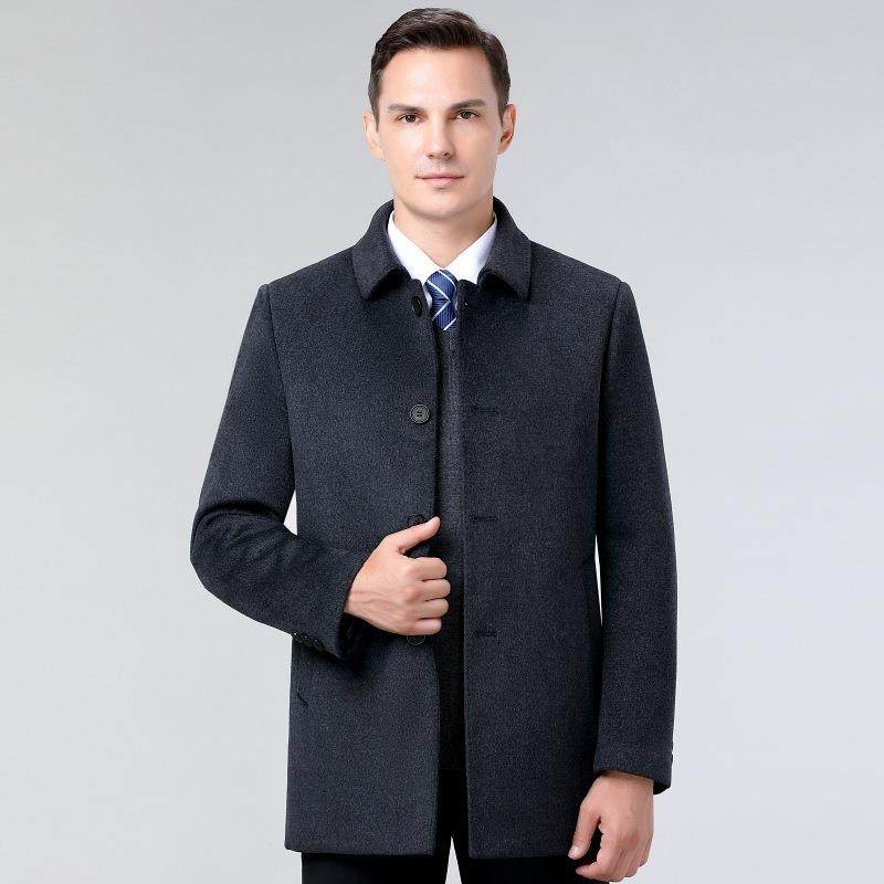 028801-NN4秋冬双季羊绒大衣商务休闲男士长款面呢2羊毛呢外套大