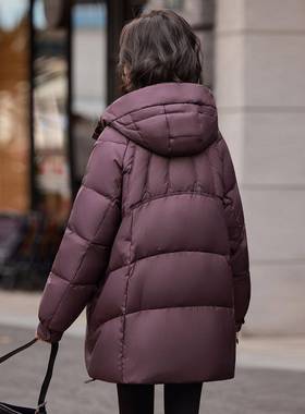 羽绒服中长款连高端女品牌冬季流ZLAING252025新款行爆款白鸭绒帽