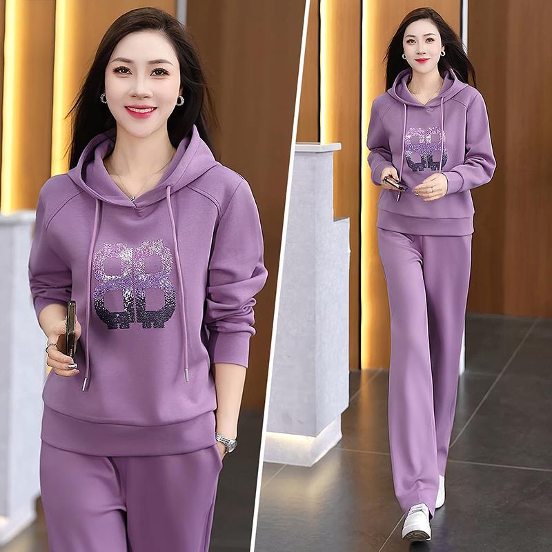 卫衣套装服女春秋225新款时尚洋96346665气连帽拼色高级感运休闲