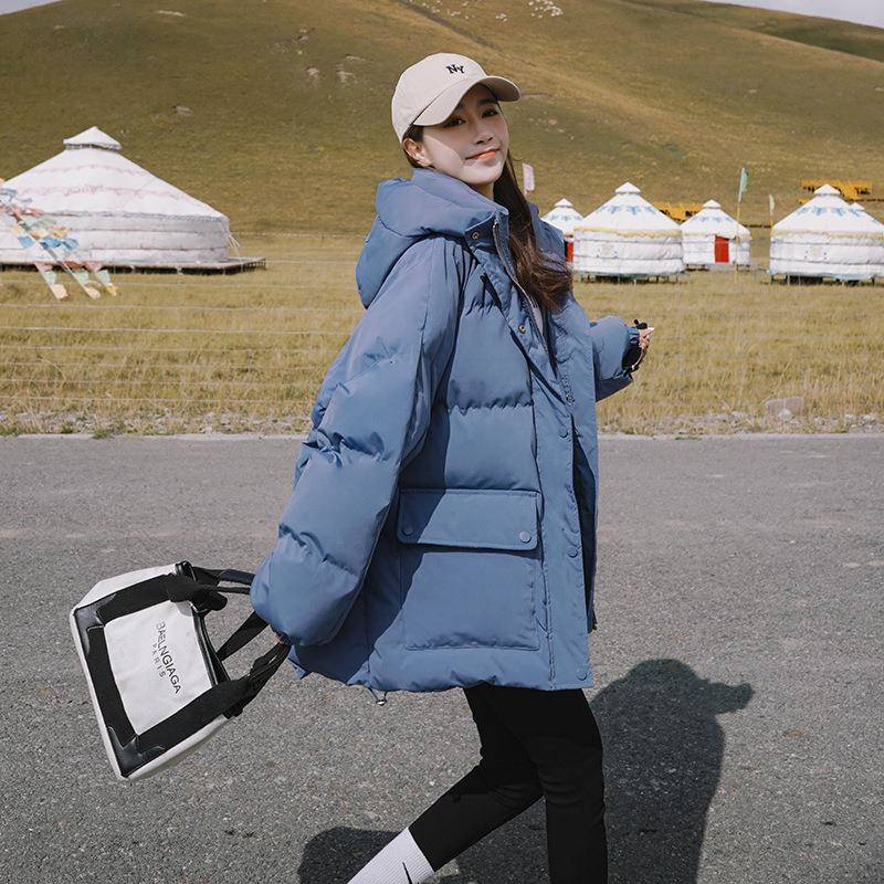 棉袄短韩款小个子加厚羽绒服女款冬学生系棉衣外套新宽松面b133-M