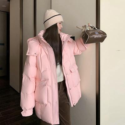 粉色C052-881元减小龄羽绒服女厚2025冬季新款韩气版宽松个子加白