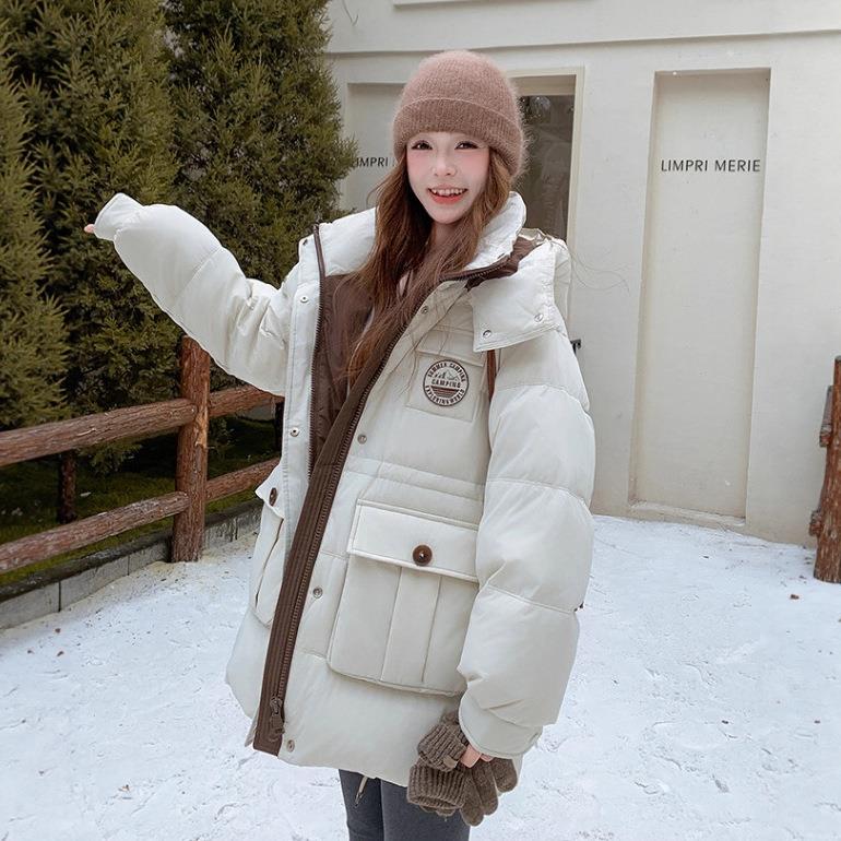 米计白服色设感抽绳收腰羽绒女20b202-5612外5冬季新款韩系休闲时