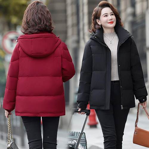 羽帽绒服女中长款白鸭绒冬季款新国加标厚GCI保暧妈妈新装连外套