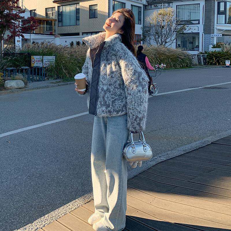 韩系加厚服蕾提保花羽绒外套女2丝02ZZB271 94冬新款设计感90白鸭