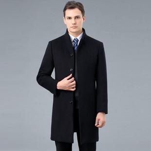 立领商羊务毛呢子厚绒款 秋冬装 中长款 L2羊大衣男大码 风衣士 8868