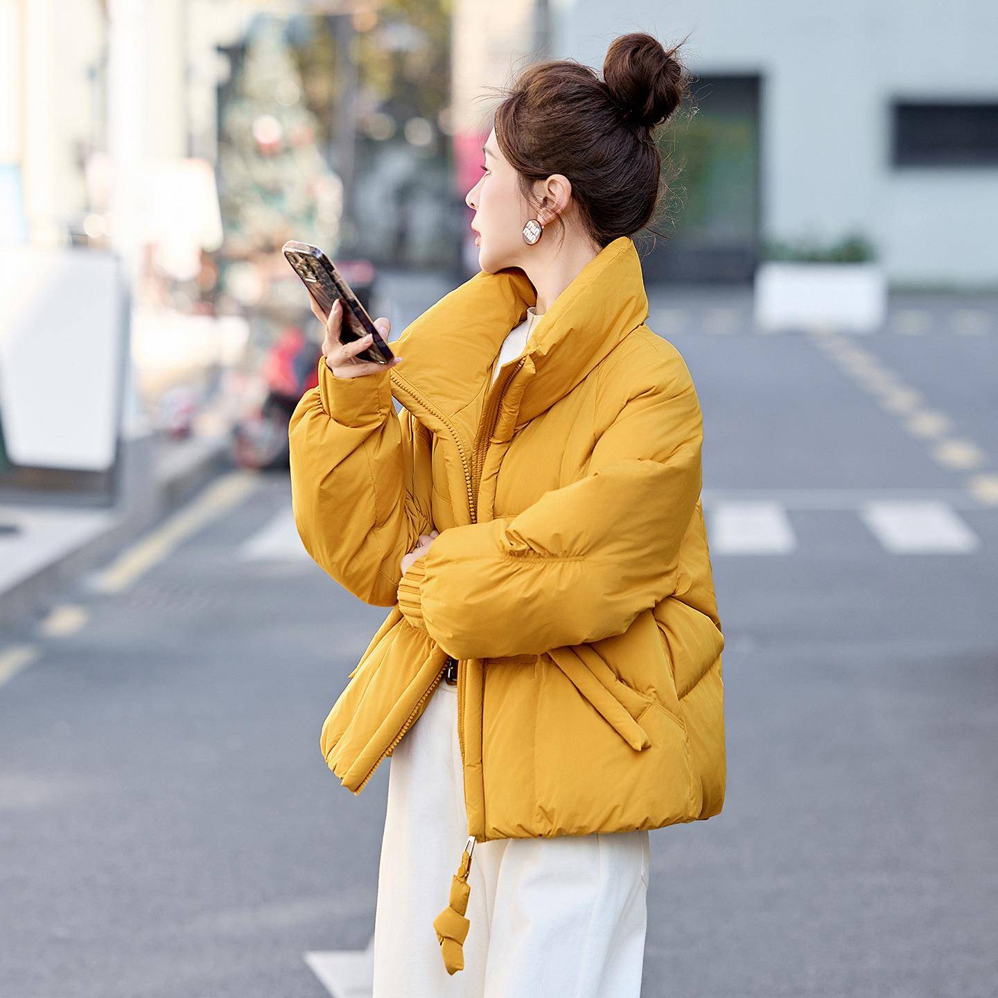 设计感洋气加厚白鸭羽绒服小子短款2025冬绒新款立领韩系面个ZMU4