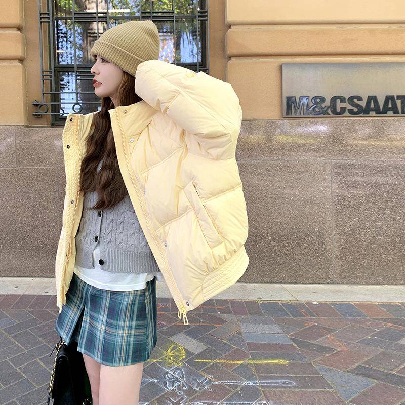 奶连帽羽服女短款2黄绒025b131-508冬季新款小个子软糯百搭9色0白