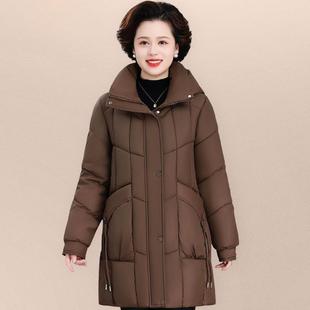 羽绒服年84223990妈妈冬中装 老年女秋冬奶奶棉衣 棉外套20中23新款