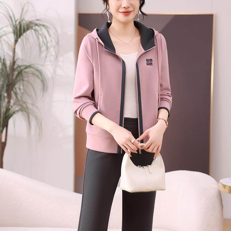 O2O025春秋新款女式运动休闲套装长袖PL练领透气健身跑96958183步