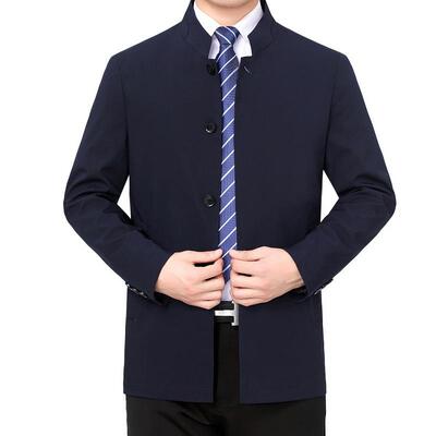 外套男春服秋季新款立领休闲夹21097-0克男韩版修身士爸爸上衣潮