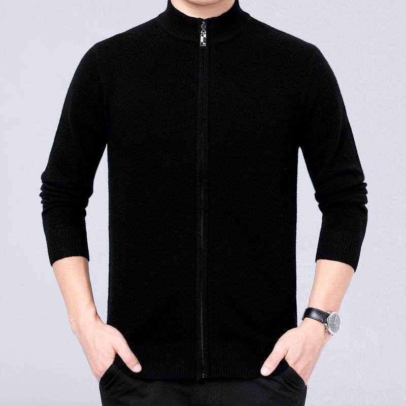 2023秋冬新款年男式羊绒针织拉链开衫30G09-G时尚纯休青闲外搭毛
