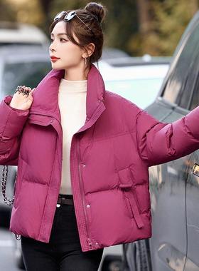 2绒02ME9518-15冬季新款女装玫款红色服女短时尚显瘦90白鸭绒羽外