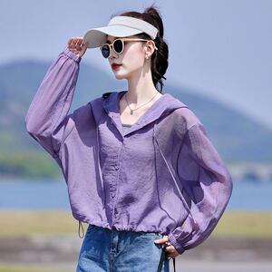 时防晒衣GE2528-0女轻薄外套夏尚季新款帽防连晒服透气袖长上衣