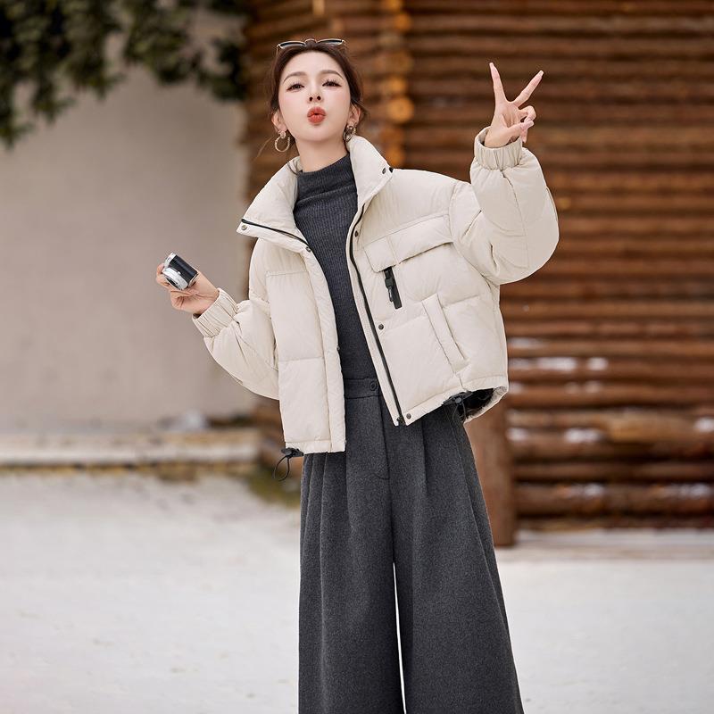 20超25新款气时髦好看立洋领羽绒服女宽松小HE99860-个子保暖面包