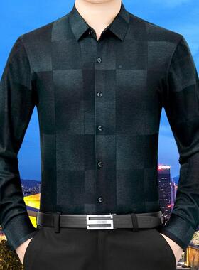 中装长袖衬年衣男春装时尚商务S3081-T薄男款免烫山羊式绒休闲男