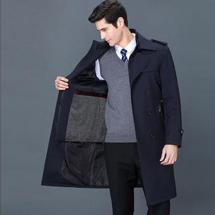 秋商务年风衣立领长款 衣冬款 外套韩版 L2男士 宽松加内胆棉 中1956
