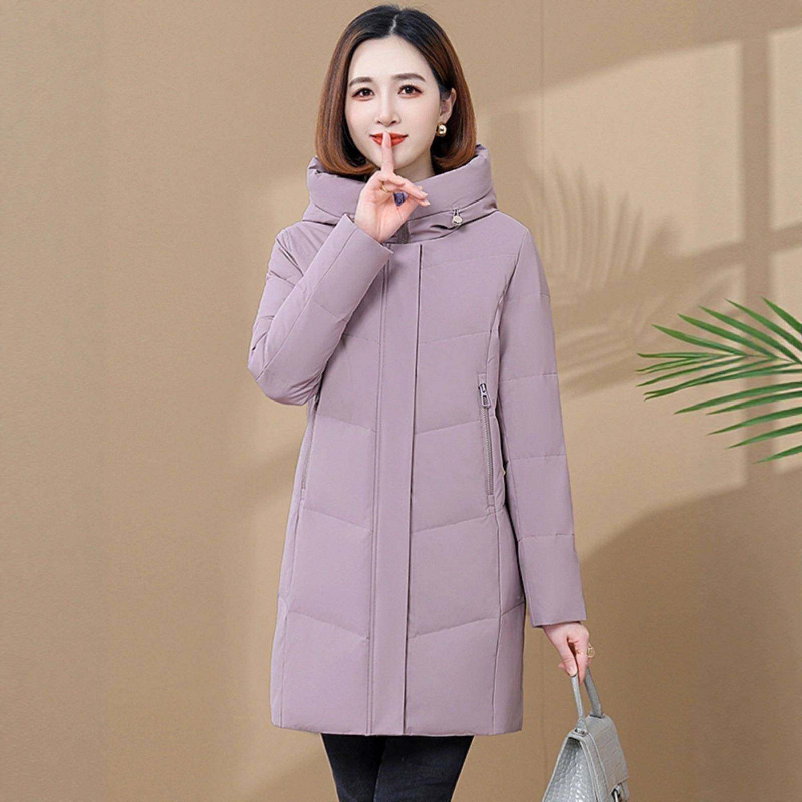 5正品撤柜中款长90鹅绒羽绒服白69-603女202冬新款加厚女洋气女士