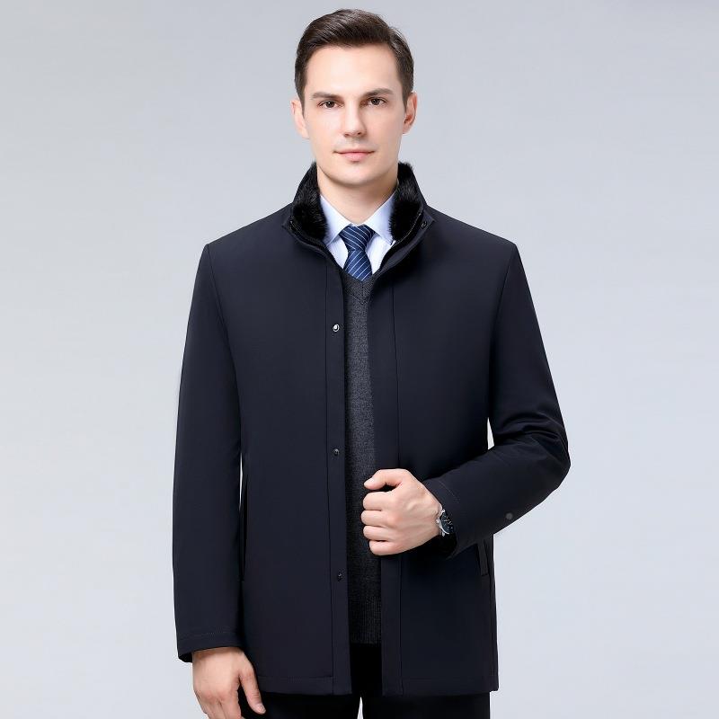 尼克服K69-F冬绒季羽加男服士中长款厚保暖中年男装羽绒獭兔毛内