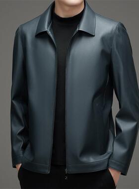 秋款羽绒皮衣男士绵羊皮皮衣商务套休新闲皮季夹克外中23251-F老