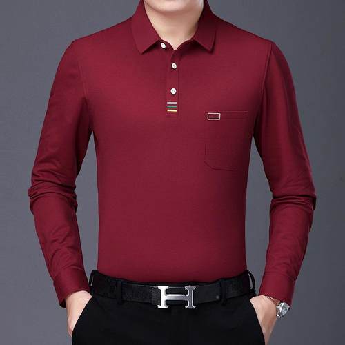 体秋年新MPX款长袖恤春男装薄款商务恤纯色中休闲恤男上衣