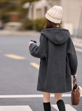 02秋外冬新款时尚洋气小个子ZAI8531S妈妈气质羊毛套女5中长款双