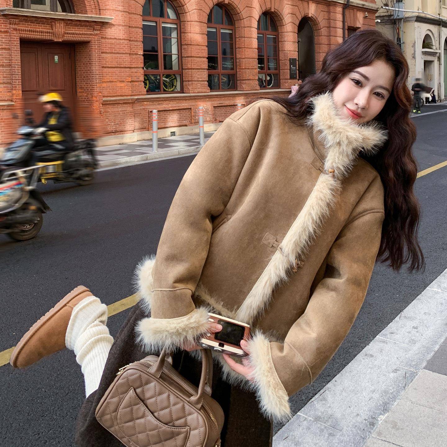 外品牛D033-Y91角羊扣羔新毛套