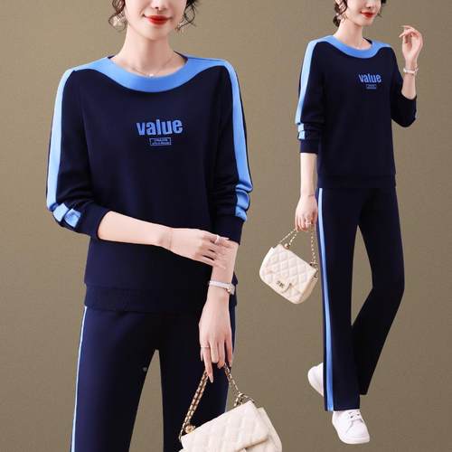 牌运动套装春季2025时尚休宽闲松显瘦87672361减龄卫衣跑步服两女