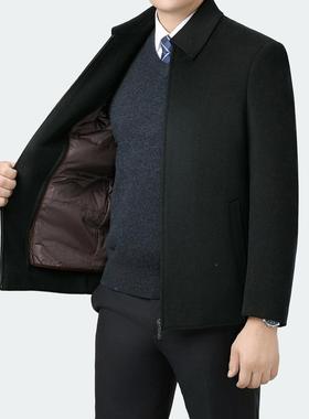 款高端羊毛新毛98812-M呢夹克男短秋商冬季加厚务休闲翻领保暖款