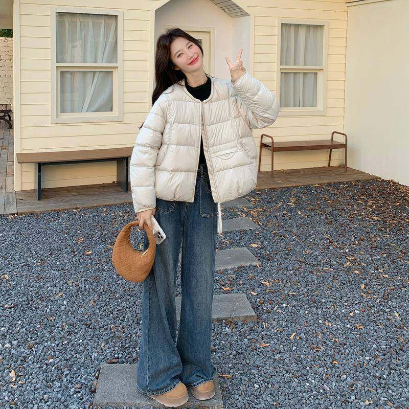 短款羽绒服202B145-122女5新款小个爆子款韩领版宽松圆90白鸭绒时