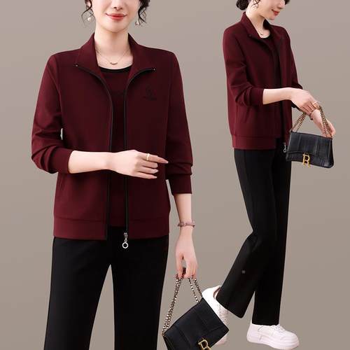 季运套装女225新秋款潮牌0卫动衣外套96728572女装三件套名牌初秋