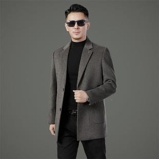 外套脱卸羽绒内胆百搭可西装 衣QHB男士 长休闲中款 羊毛呢子大男款